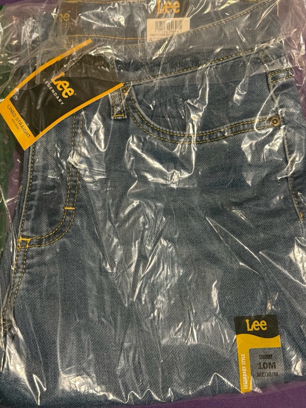 Lee women’s Straight Jeans - Dark Blue with Yellow Stitching